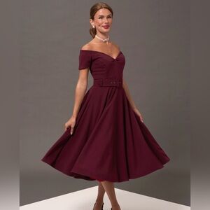 British Retro ‘Dee Dee’ Drape 50s Dress